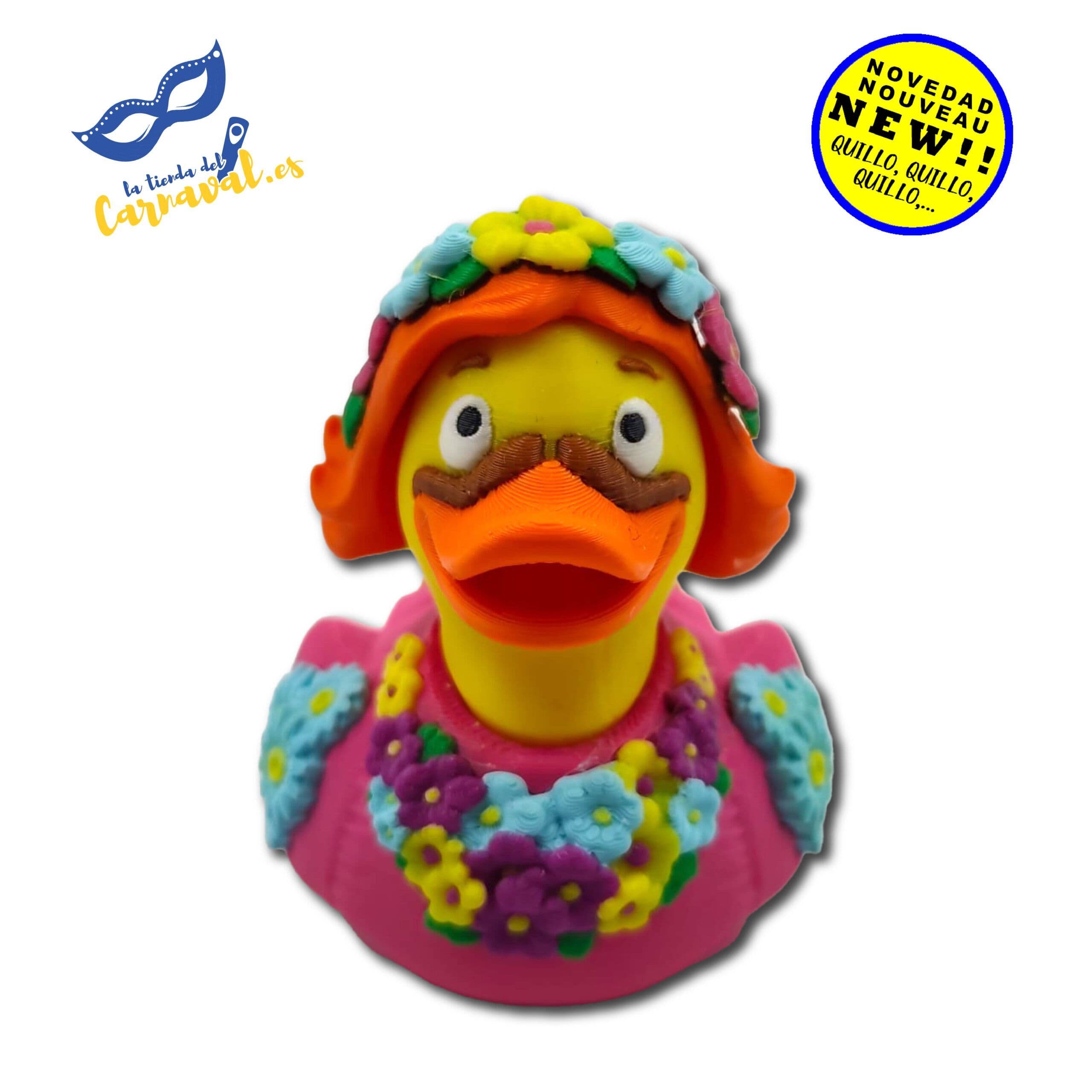 Pato Carnavalero en 3D (mod. 33) – Colores carnavaleros festivos - Imagen 1