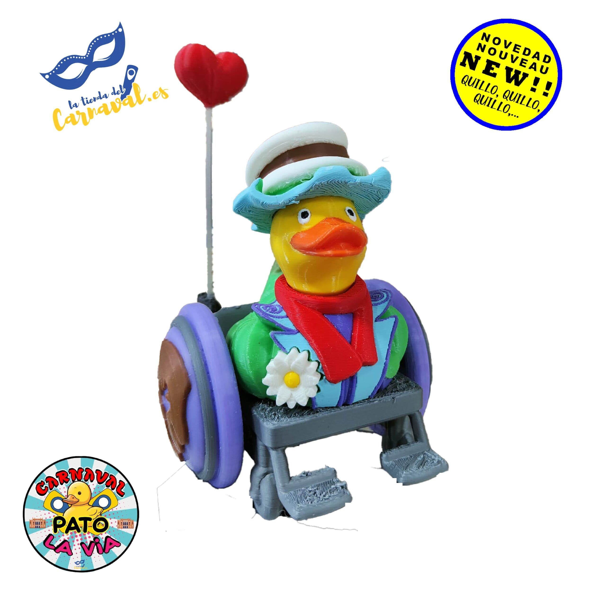 Pato Carnavalero en 3D (mod. 18) – ¡Un toque festivo y artesanal para tu hogar! - Imagen 1